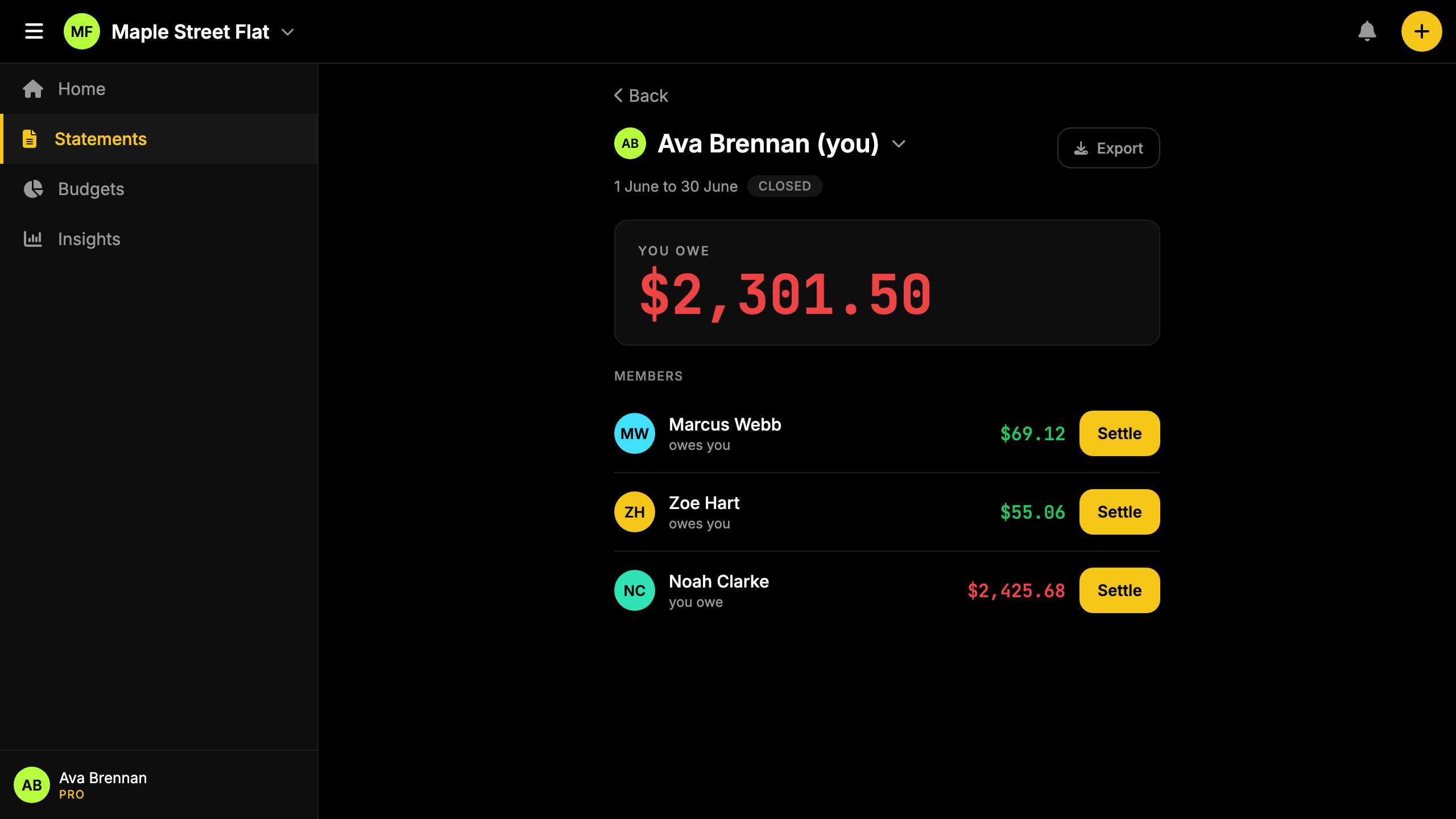 Screenshot: optimised payment list with 1-tap confirmation per payment.